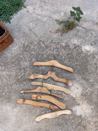 Perchas de madera antiguas (Set de 7)