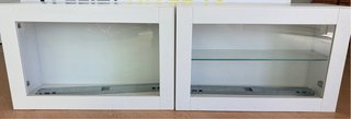 Due vetrine bianche con porta in vetro