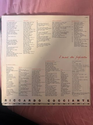 Lp Riccardo Cocciante - Il mare dei papaveri