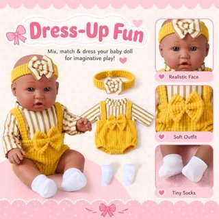 Muñeca bebé 30cm con cuna y accesorios vamei