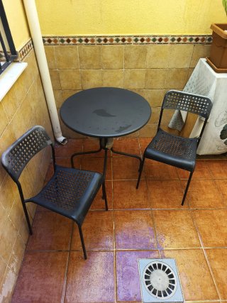 Mesa y 2 Sillas Terraza Metal