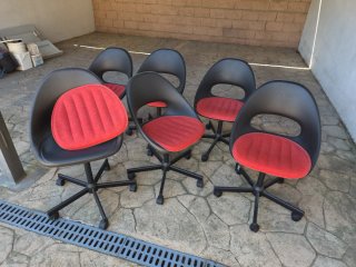 6 Sillas IKEA ELDBERGET MALSKÄR Negras/Rojas