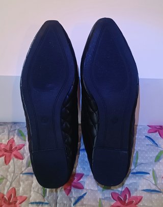 Manoletinas polipiel negras talla 38