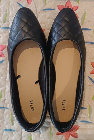 Manoletinas polipiel negras talla 38