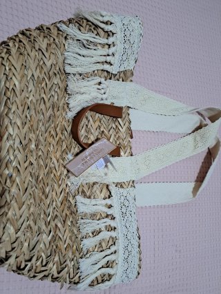 Bolso Cesta Verano Paja y Piel Nuevo