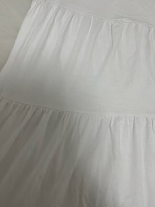 Falda larga blanca volantes