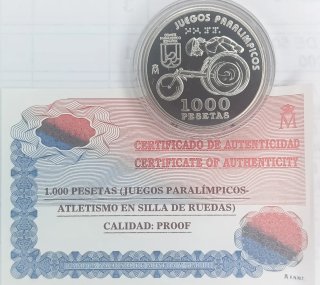 MONEDA 1000 PESETAS JUEGOS PARALÍMPICOS
