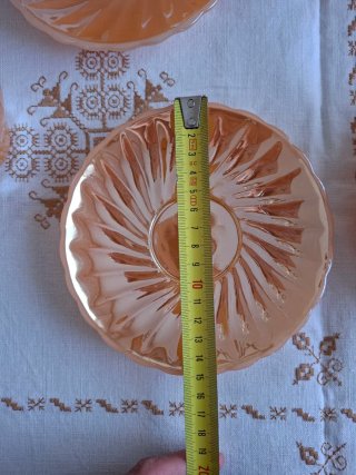 Juego Tazas Té Vintage Anchor Hocking Naranja