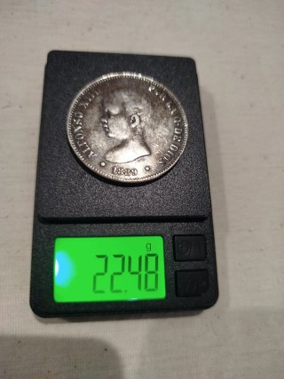 Duro 5 Pesetas Alfonso XIII 1889