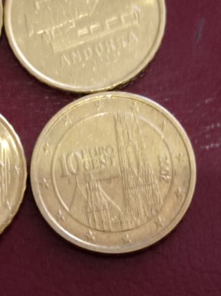Lote 4 monedas 10 céntimos Andorra y Europa