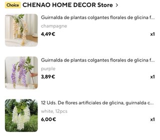 Lote flores y plantas decorativas artificiales