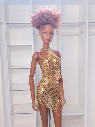Top e Gonna Dorati per Bambole Barbie Integrity Toys