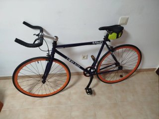 Bicicleta Fixie Azul y Naranja, Talla M