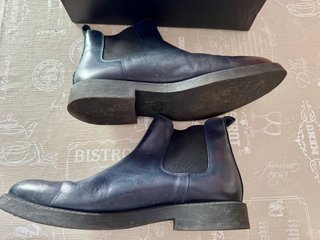 Botas Chelsea Piel Azul Noche