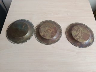 Juego 3 bandejas latón antiguo