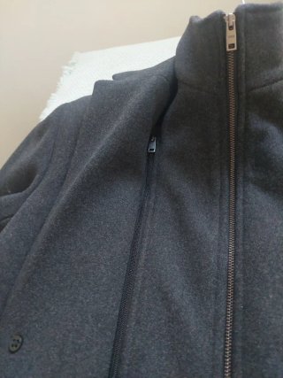 Abrigo Mango gris talla S