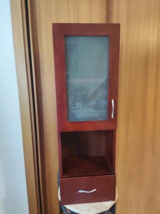 Mueble Auxiliar de pared Madera Cristal