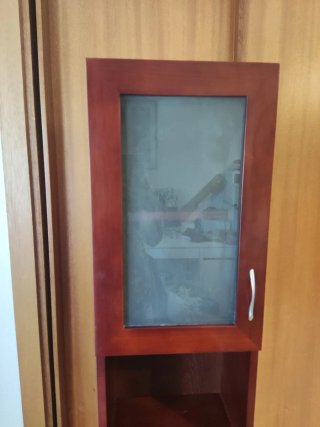 Mueble Auxiliar de pared Madera Cristal