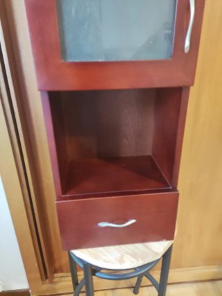 Mueble Auxiliar de pared Madera Cristal