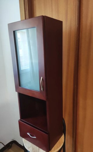 Mueble Auxiliar de pared Madera Cristal