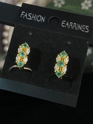 Pendientes Plata Esmeralda Natural
