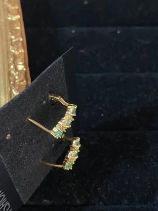 Pendientes Plata Esmeralda Natural