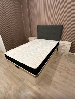 Pack Colchón + Canapé Madera Blanco