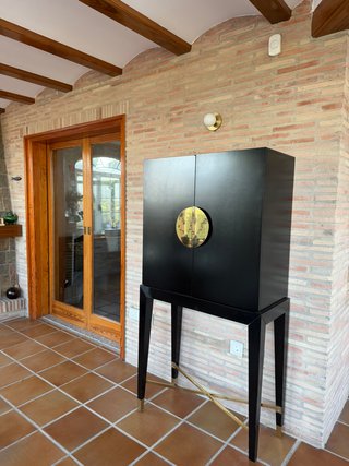 Armario Bar VICAL HOME Negro y Dorado