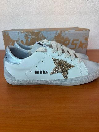 Golden Goose GGDB Super-Star bianche glitter