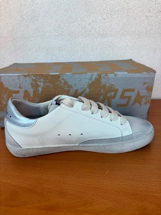 Golden Goose GGDB Super-Star bianche glitter