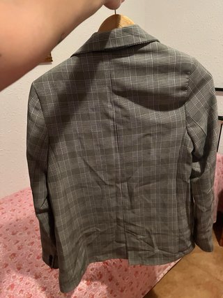 Chaqueta americana cuadros Bershka Talla S