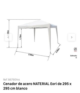 Cenador de acero 295x295 cm blanco. Tengo 2