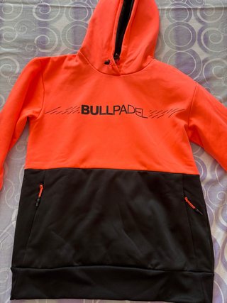Sudadera Bullpadel Unisex Talla S Naranja y Negra