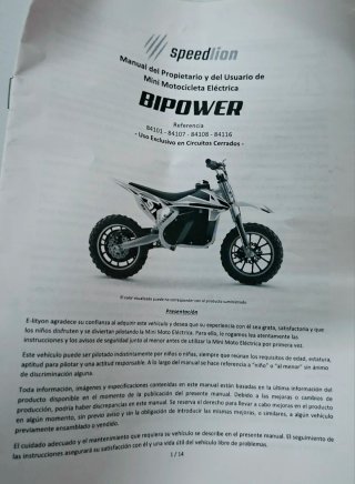 2 Mini Motos Eléctricas Infantiles Speedlion 500W