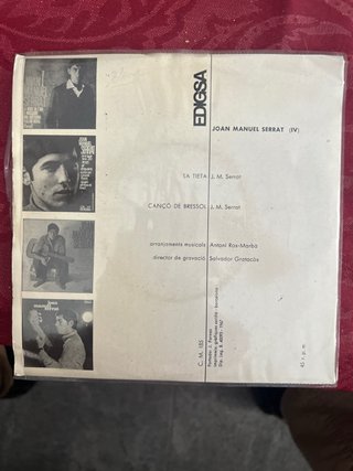 Disco Vinilo Joan Manuel Serrat 1967