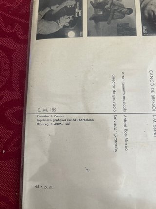 Disco Vinilo Joan Manuel Serrat 1967