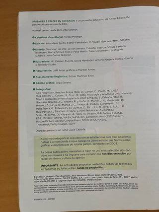 Libros Bioloxía e Xeoloxía 1°ESO ANAYA