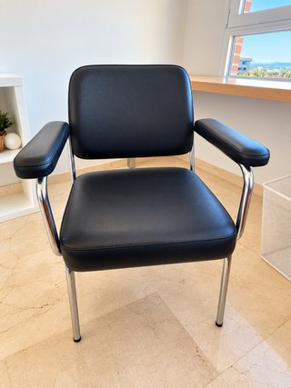 Sillón vintage años 60 cromado – diseño Mid-Centur