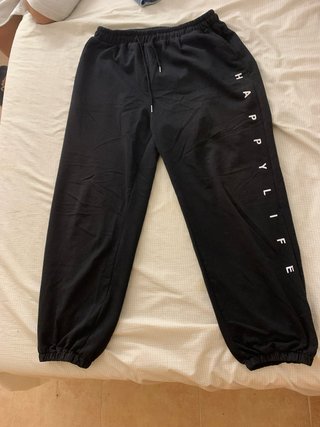 Pantalón de chándal negro HAPPY LIFE