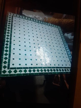 Mesa de mosaico cerámica y piedra
