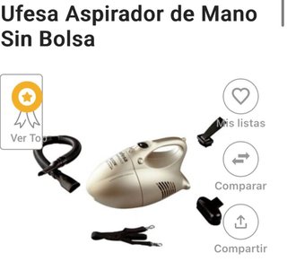 Aspirador UFESA 800W Sin Bolsa Portatil -