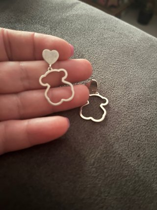 Pendientes Tous Corazón Oso Plata
