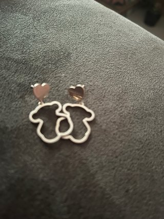 Pendientes Tous Corazón Oso Plata