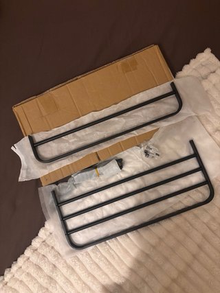 Toallero y estante de baño metal negro NUEVO