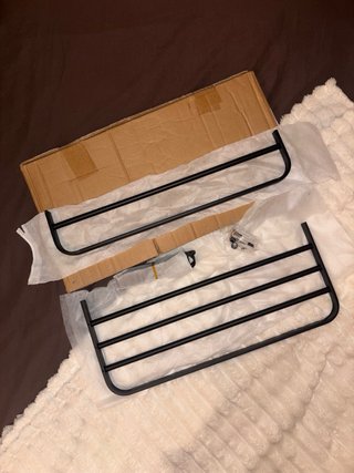 Toallero y estante de baño metal negro NUEVO