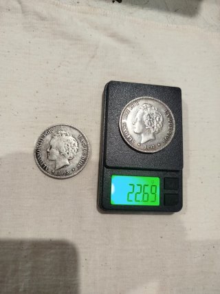 Lote 2  Duros Alfonso XIII 5 Pesetas 1893