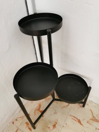 Porta vasi metallico nero