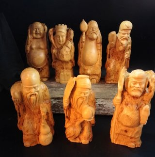 Esculturas japonesas de madera período Shöwa