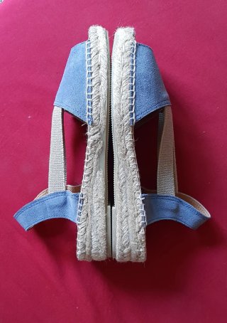 Alpargatas Lobo cuña baja azul jeans 38