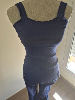 Conjunto de jean azul con cremallera